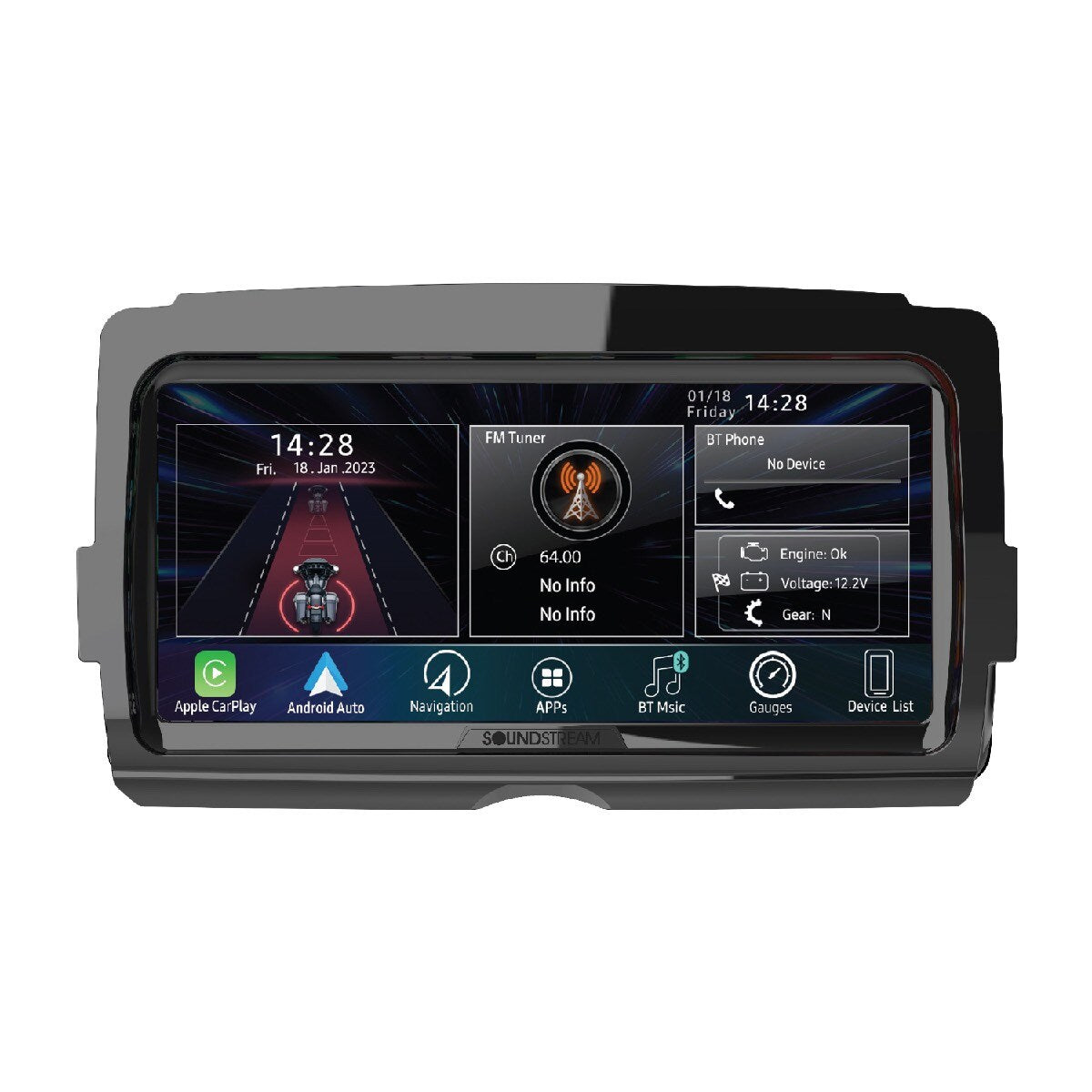 SOUNDSTREAM RESERVE PLUG-N-PLAY 2014+ HARLEY DAVIDSON V2 RECEIVER WITH WIRELESS CARPLAY & ANDROID AUTO MAESTRO COMPATIBLE (HDHU.14V2)