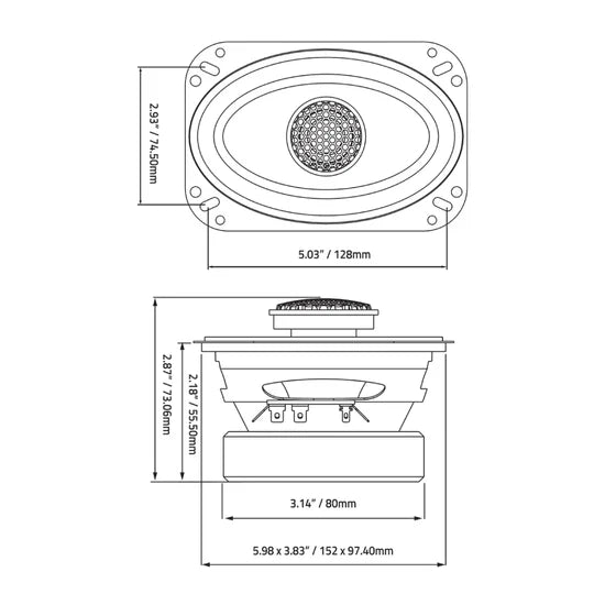 DB DRIVE GEN 2 4X6 150 WATT 2 WAY LOUDSPEAKER (WDX46MOTO-G2)