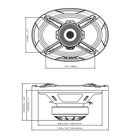 DB DRIVE 6X9" 650 WATT WITH COMPRESSION DRIVER & WEATHER RESISTANT (WDX69MOTO-CD)